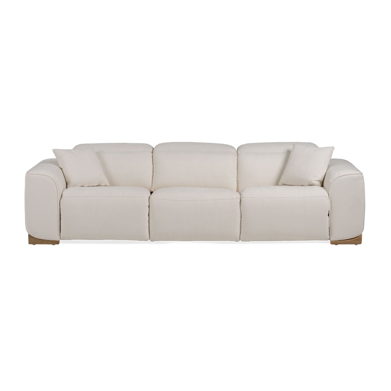 Divani Casa Hagerty Modern Off White Fabric Sofa With 2 Power Recliners Model VGKV-KM.6035-OW