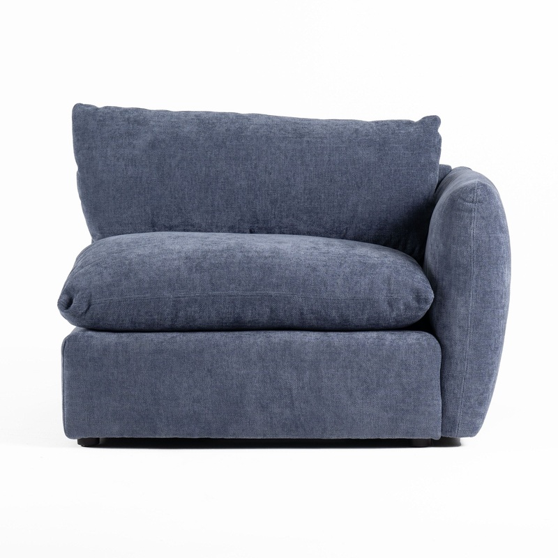 Divani Casa Kinsey Modern Blue Fabric Modular Right Facing Seat Model VGKK-KF.8035-RAF1.5-NAVY