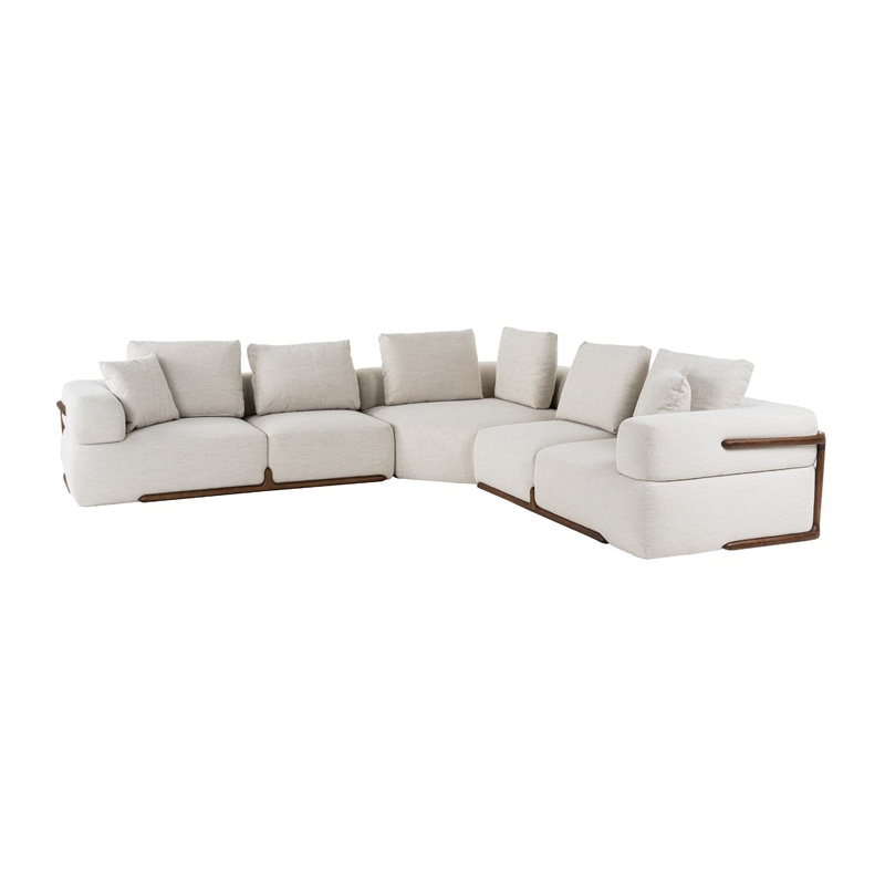 Divani Casa Simone Modern Off White Fabric Sectional Sofa Model VGCS-SF-23083