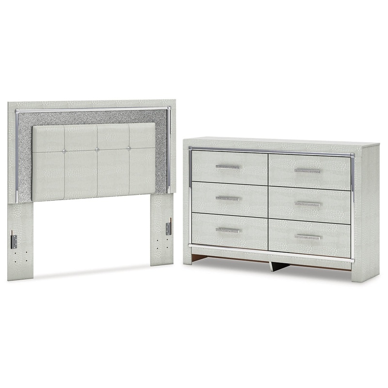 Zyniden Full Upholstered Panel Headboard with Dresser