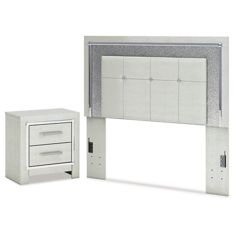 Zyniden Full Upholstered Panel Headboard with Nightstand