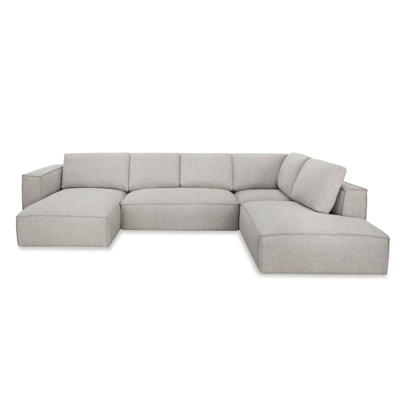 Divani Casa Lulu Modern Light Grey Fabric Modular Sectional Sofa With Left Facing Chaise Model VGSX-F22053-LAF-464