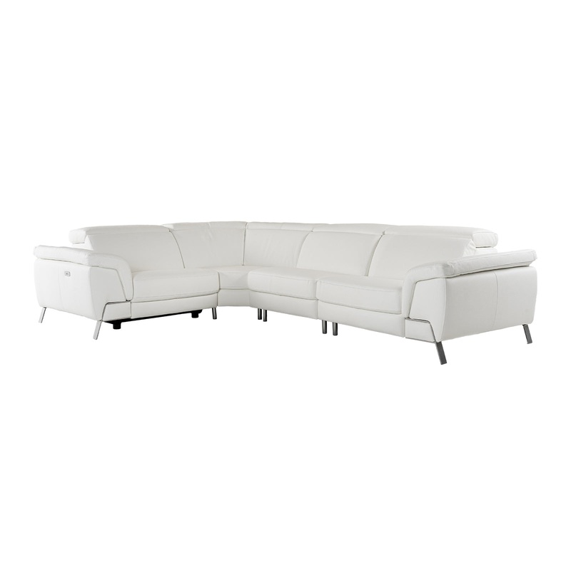Lamod Italia Mini Wonder Italian Modern White Leather Sectional Sofa With Recliners Model VGDTWONDER-WHT-SECT