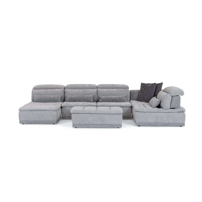 David Ferrari Panorama Italian Modern Grey Fabric Modular Sectional Sofa Model VGFT-PANORAMA-GRY