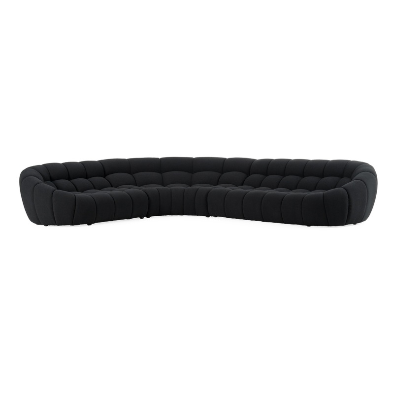 Divani Casa Yolonda Black Fabric Sectional Sofa Model VGEV-2126B-BLK