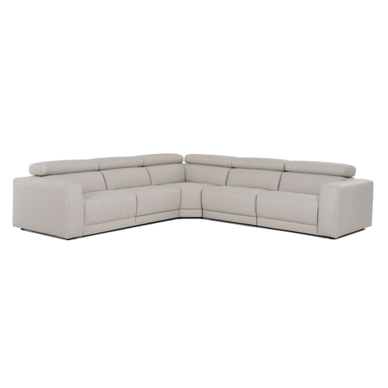 Lamod Italia Dalton Modern Italian Light Grey Leather Sectional & Recliners Model VGDTDALTON-GREY-SECT