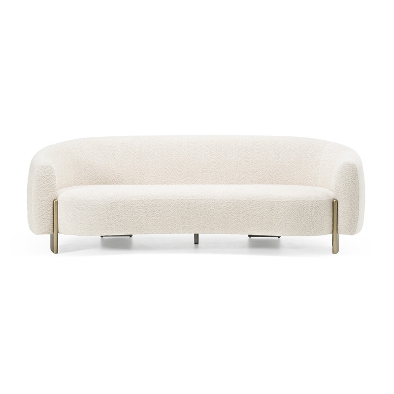 Divani Casa Thrive Modern Beige Fabric & Antique Brass Sofa Model VGFA-SF2012