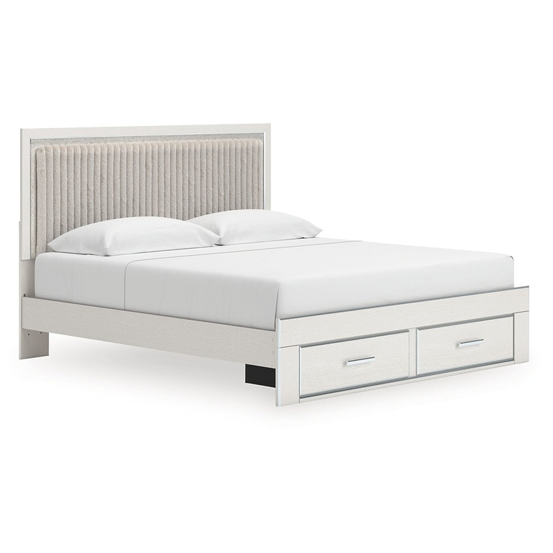 Zuraleus King Upholstered Panel Storage Bed