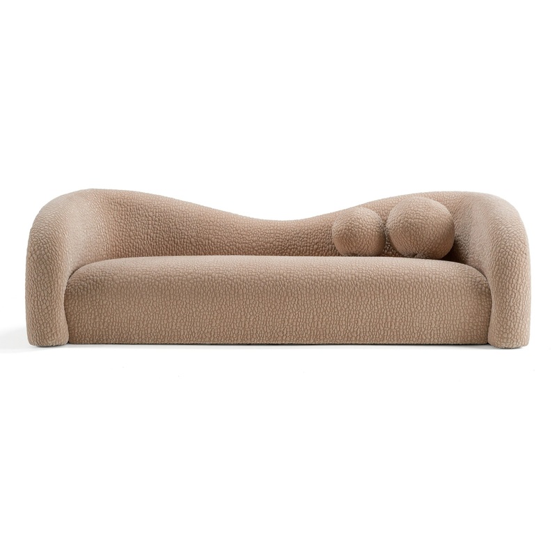 Divani Casa Calico Contemporary Tan Fabric 4 Seat Sofa Model VGOD-ZW-20019-TAN-4