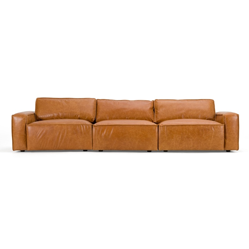 Divani Casa Cambria Modern Cognac Leather Sofa Model VGKK-KF.1123-SOFA-M2832