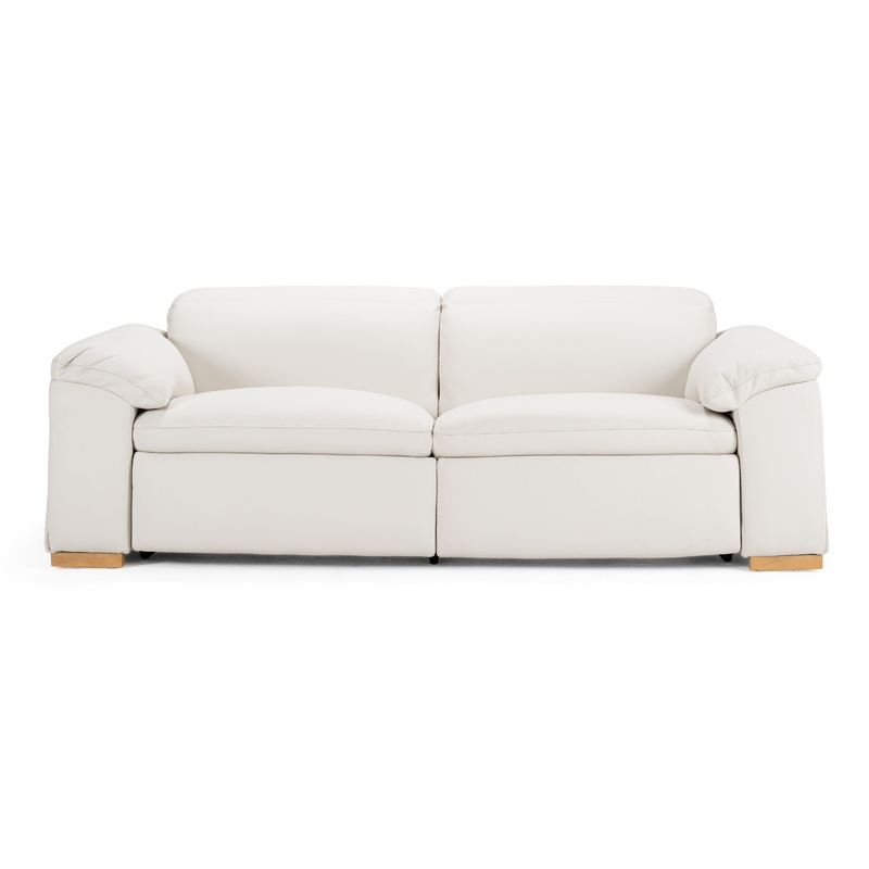 Divani Casa Gregory Modern Off White Leather Sofa With 2 Recliners Model VGKV-KM.6368-SOFA-OFF