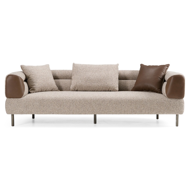 Divani Casa Plume Modern Brown Fabric Sofa Model VGOD-ZW-24014-NH30173-5