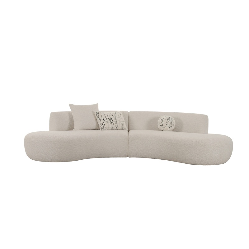 Divani Casa Weldon Modern Off White Fabric Curved Sectional Model VGOD-ZW-24024-G468-1A