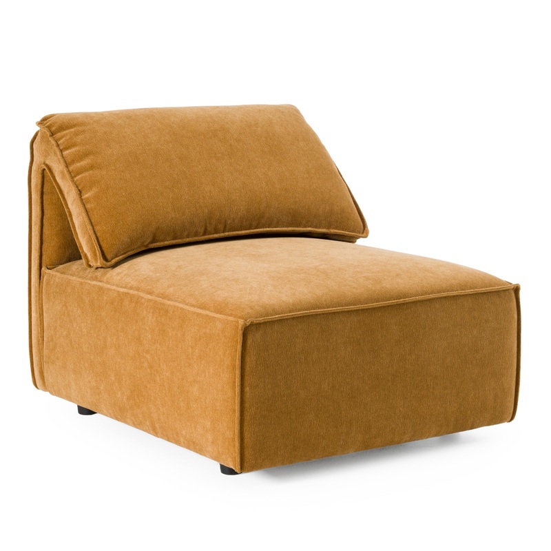 Divani Casa Gene Modern Ochre Fabric Modular Armless Sectional Seat Model VGSX-F6062-CHR-OCHRE