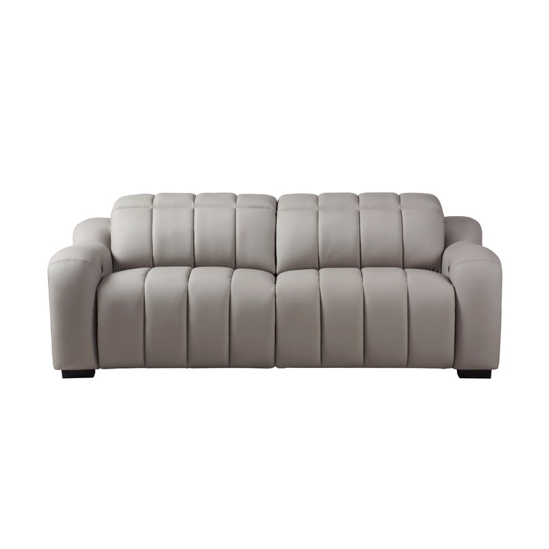 Divani Casa Paddy Modern Grey Leather Sofa With 2 Recliners Model VGMB-MB-R352-GRY