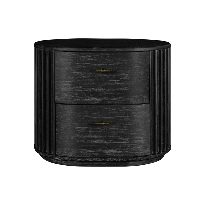 Modrest Fields Modern Black Acacia Nightstand Model VGWD-VGD2-BST02-BLK