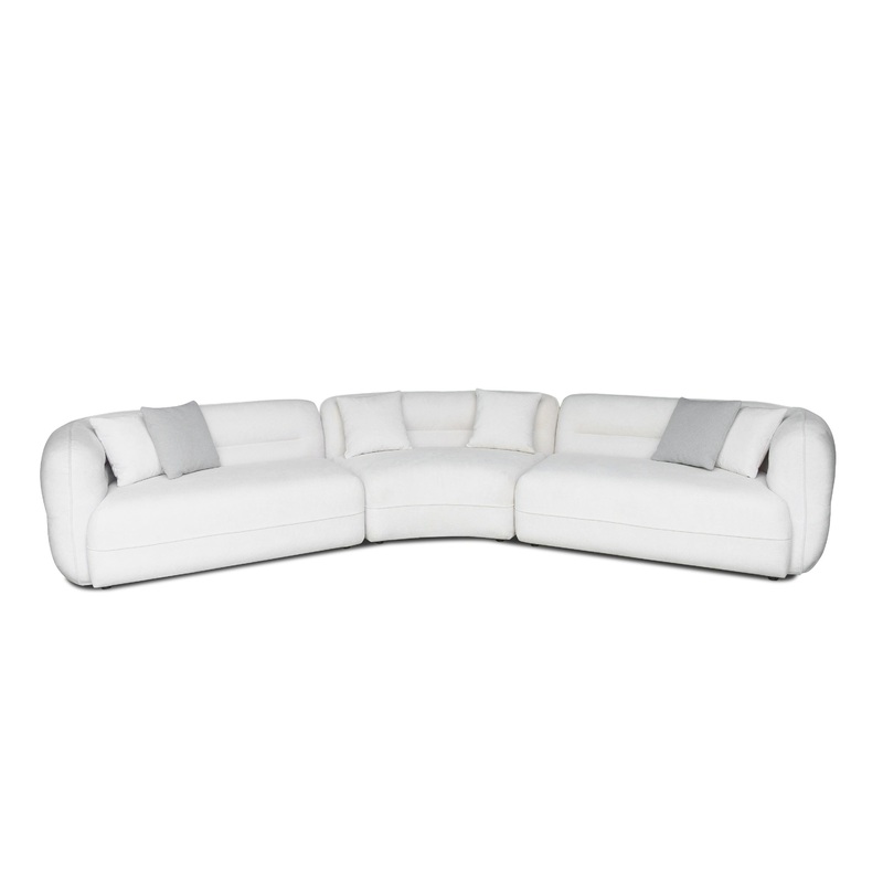 Divani Casa Gypsy Modern Off White Fabric Curved Sectional Sofa Model VGAH-FL12-OFF