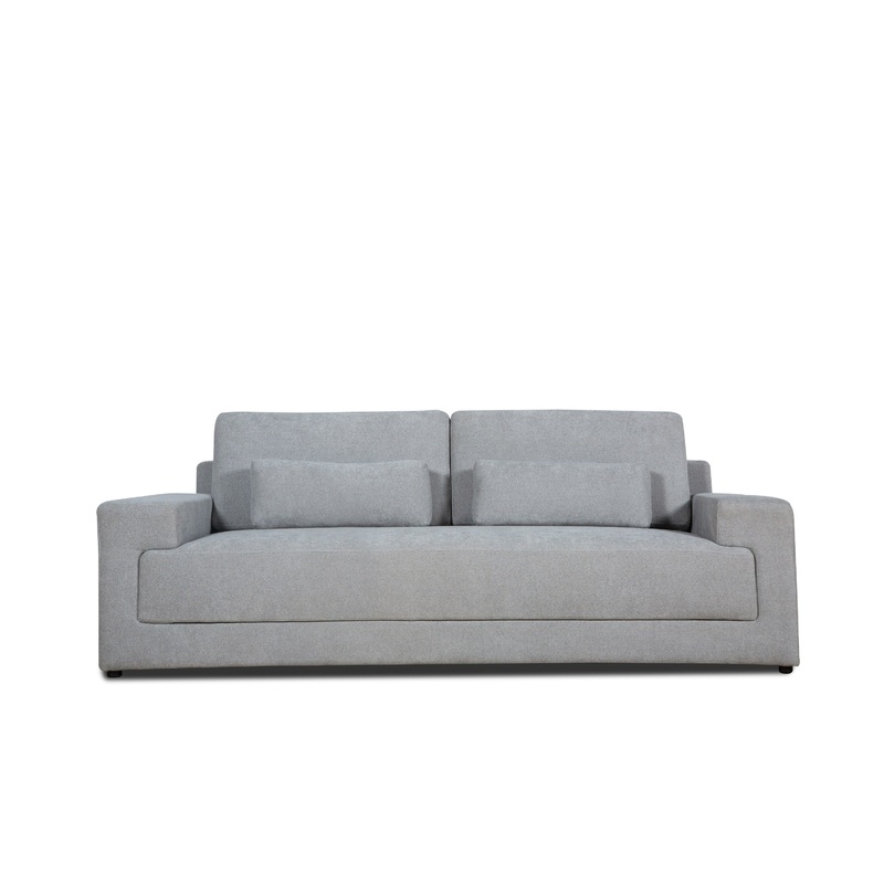 Divani Casa Loki Modern Grey Fabric 3 Seat Sofa Model VGAH-SF1015-3-GRY