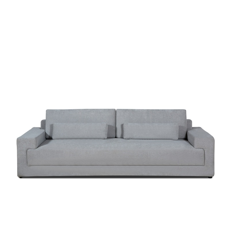 Divani Casa Loki Modern Grey Fabric 4 Seat Sofa Model VGAH-SF1015-4-GRY