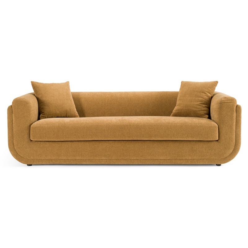Divani Casa Tiene Modern Orange Fabric 3 Seat Sofa Model VGAH-SF1011-3