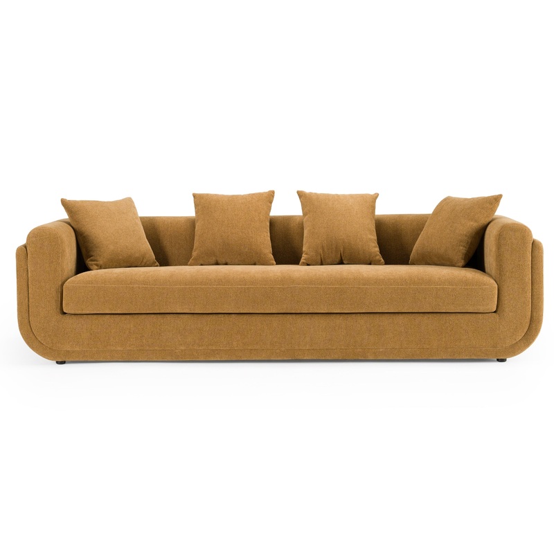 Divani Casa Tiene Modern Orange Fabric 4 Seat Sofa Model VGAH-SF1011-4