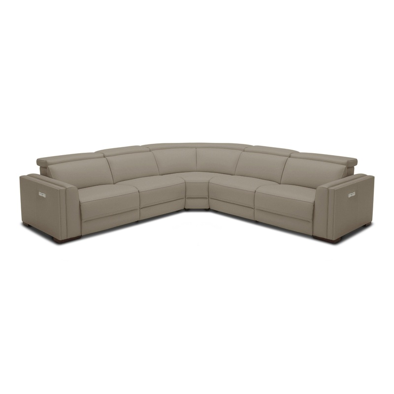 Modrest Frazier Modern Tan Leather Sectional Sofa With 3 Recliners Model VGKV-KM.268H-TAN