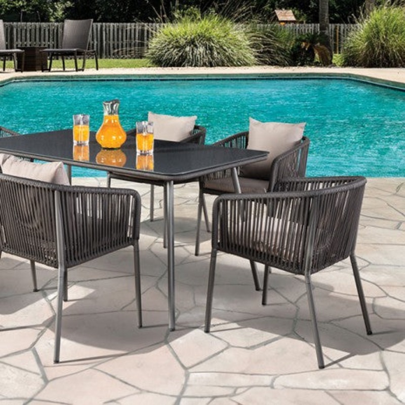 Tushari 8 Pc. Outdoor Dining Set Model La-A020Lg-7Pc-Chair By Furniture Of America
