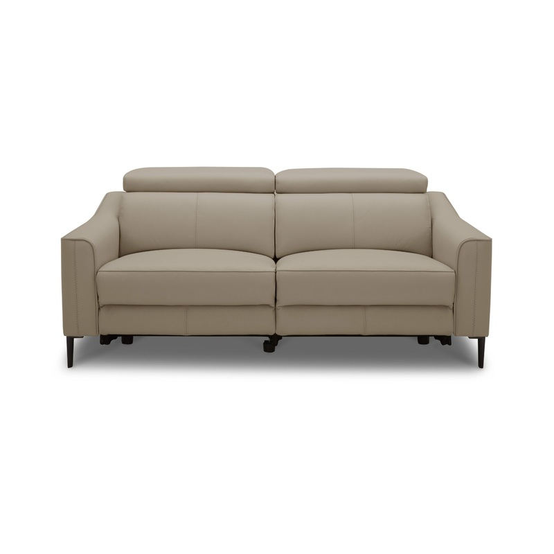 Divani Casa Eden Modern Taupe Leather Sofa With 2 Recliners Model VGKV-KM.5012-SOFA-SAND