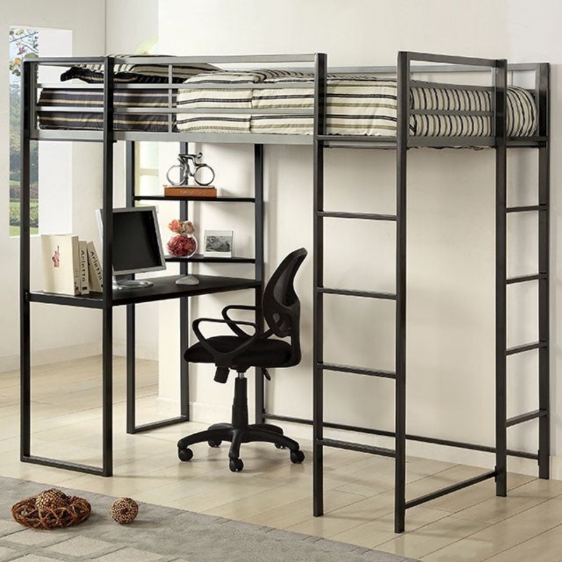 Sherman Bunk Bed Model Cm-Bk1098-Twin Bed/Workstation By Furniture Of America