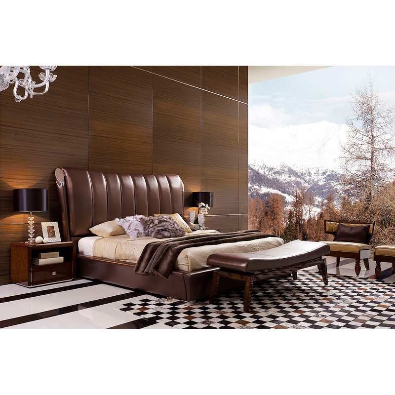 Temptation Caesar Italian Classical Design Leather Platform King Bed Model VGWCTEM-8C301A