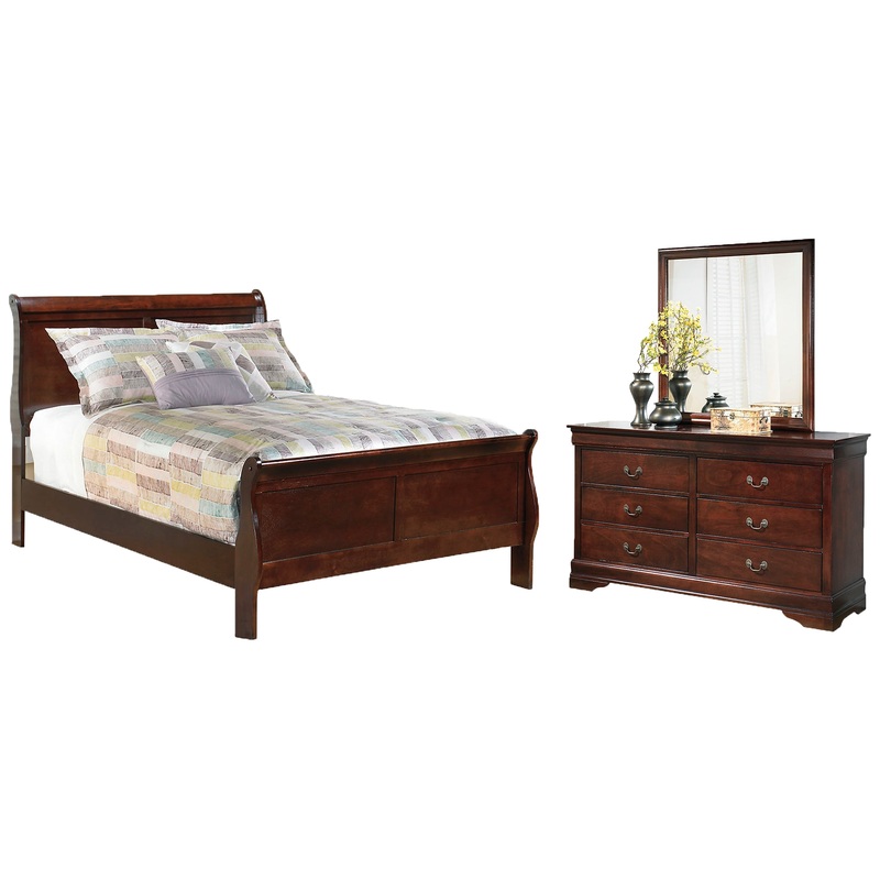Alisdair Full Sleigh Bed with Mirrored Dresser