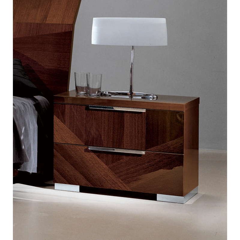 Capri Lacquer Italian Modern Nightstand Model VGALFCAPRI-WAL-NS