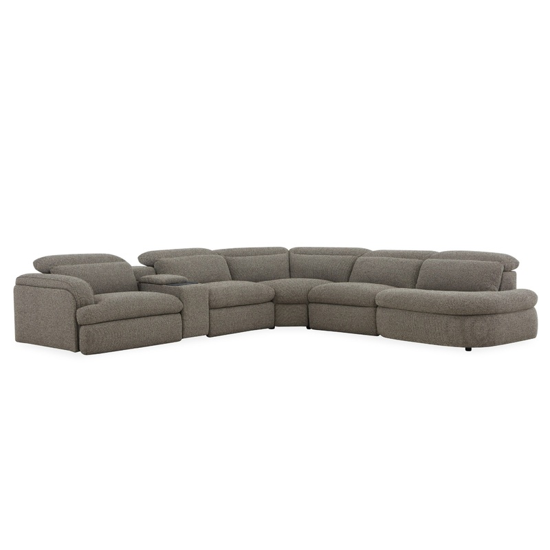 Divani Casa Ambler Modern Brown Fabric Sectional Sofa With 2 Power Recliners Model VGKV-KM.6629-SECT-EARTH