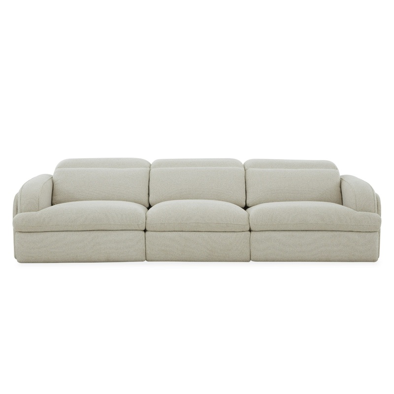 Divani Casa Ambler Modern Off White Fabric Sofa With 2 Power Recliners Model VGKV-KM.6629-SOFA-LINEN