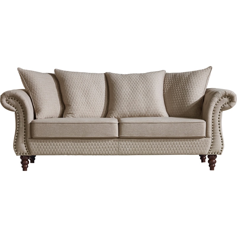 Divani Casa Nadine Transitional Beige Fabric Sofa Model VGMB-1769-BGE-SOFA