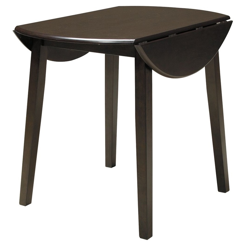 Hammis – Round DRM Drop Leaf Table – Dark Brown