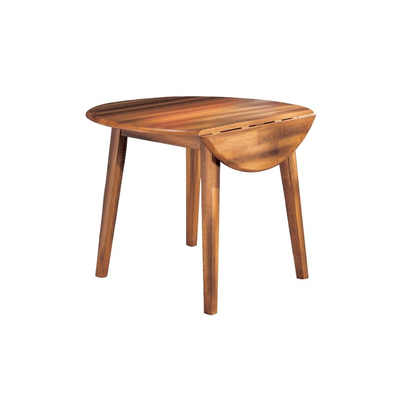 Berringer – Round DRM Drop Leaf Table – Rustic Brown