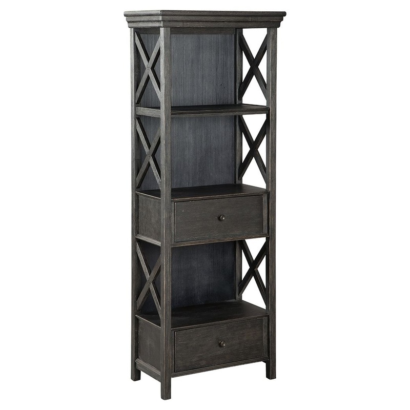 Tyler Creek – Display Cabinet|Dark Gray|1 Piece|2 Pieces