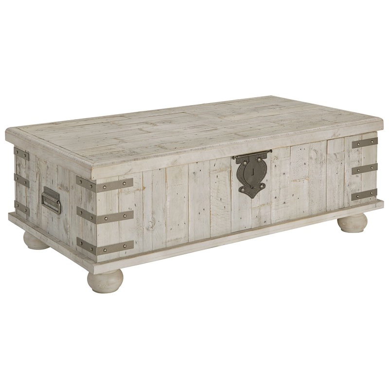 Carynhurst – Lift Top Cocktail Table – White Wash Gray