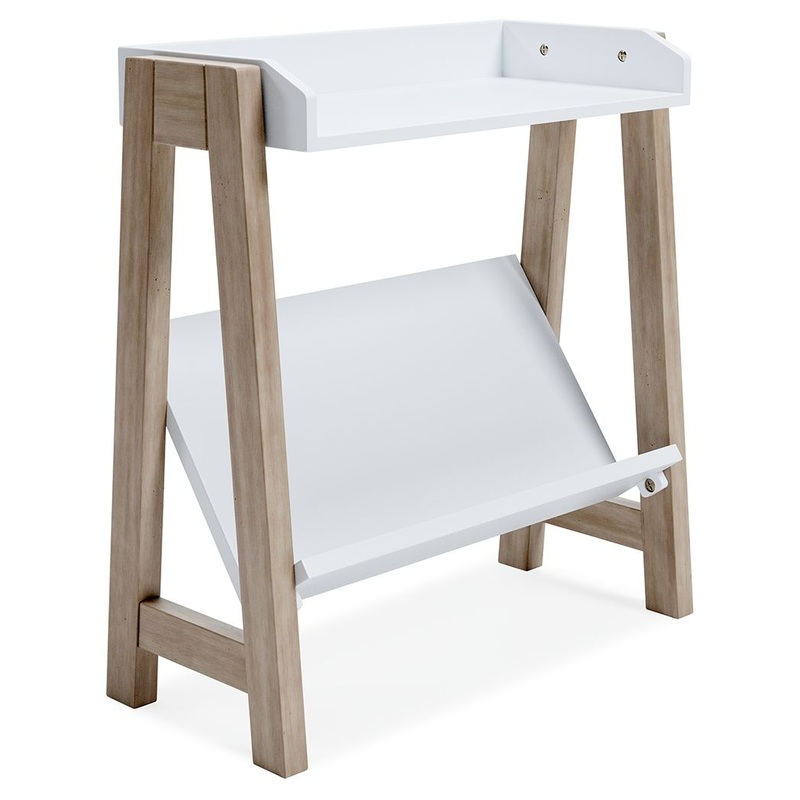 Blariden – Small Bookcase – White / Tan