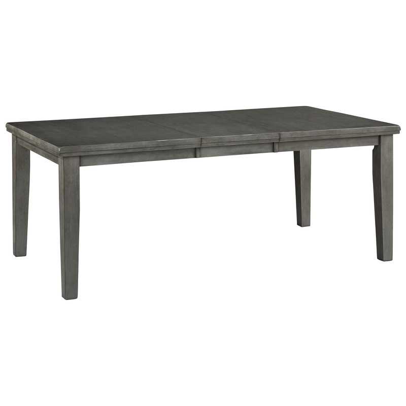 Hallanden – Rectangular Dining Room Butterfly Extension Table – Gray