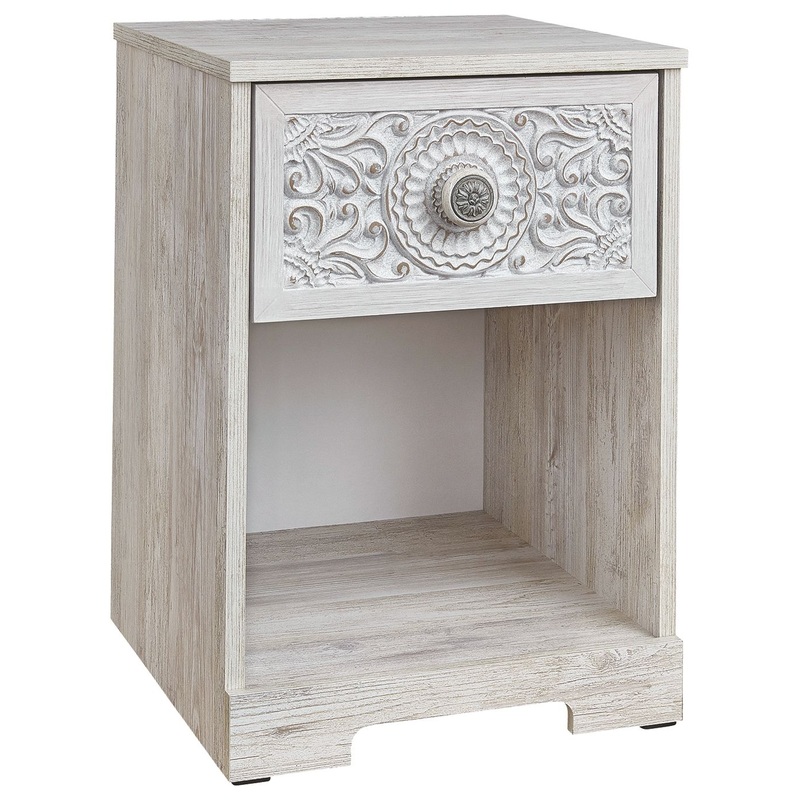 Paxberry – One Drawer Night Stand – Whitewash