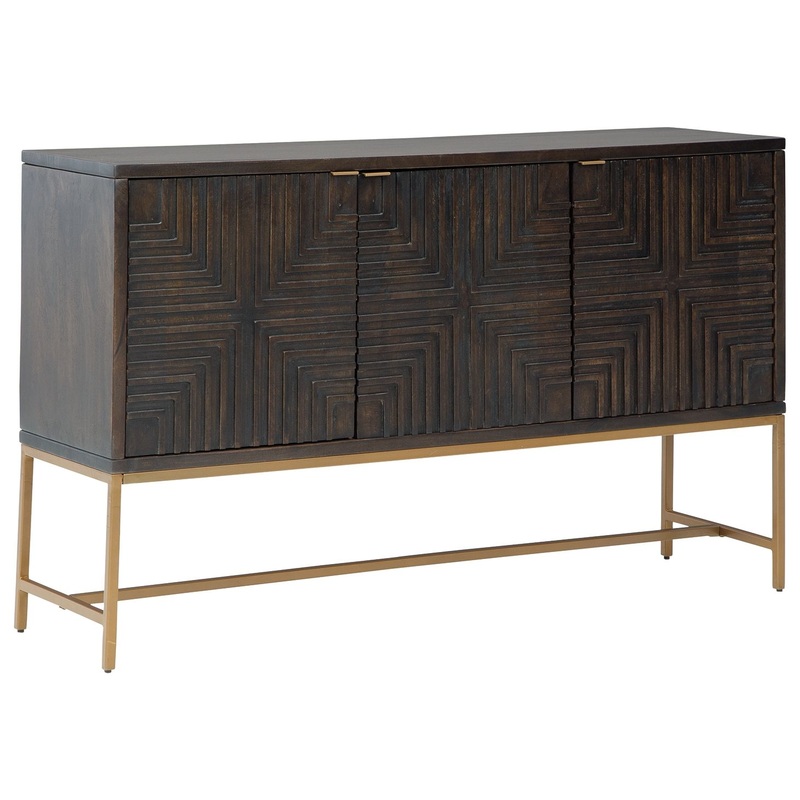 Elinmore – Accent Cabinet – Brown / Gold Finish