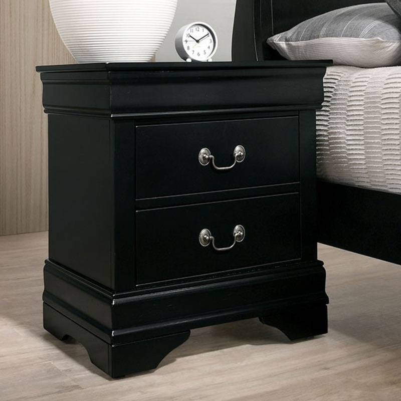 LOUIS PHILIPPE NIGHT STAND By FURNITURE OF AMERICA FM7866BK-N