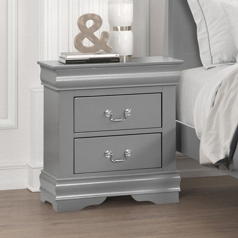 LOUIS PHILIPPE NIGHT STAND By FURNITURE OF AMERICA FM7866GY-N