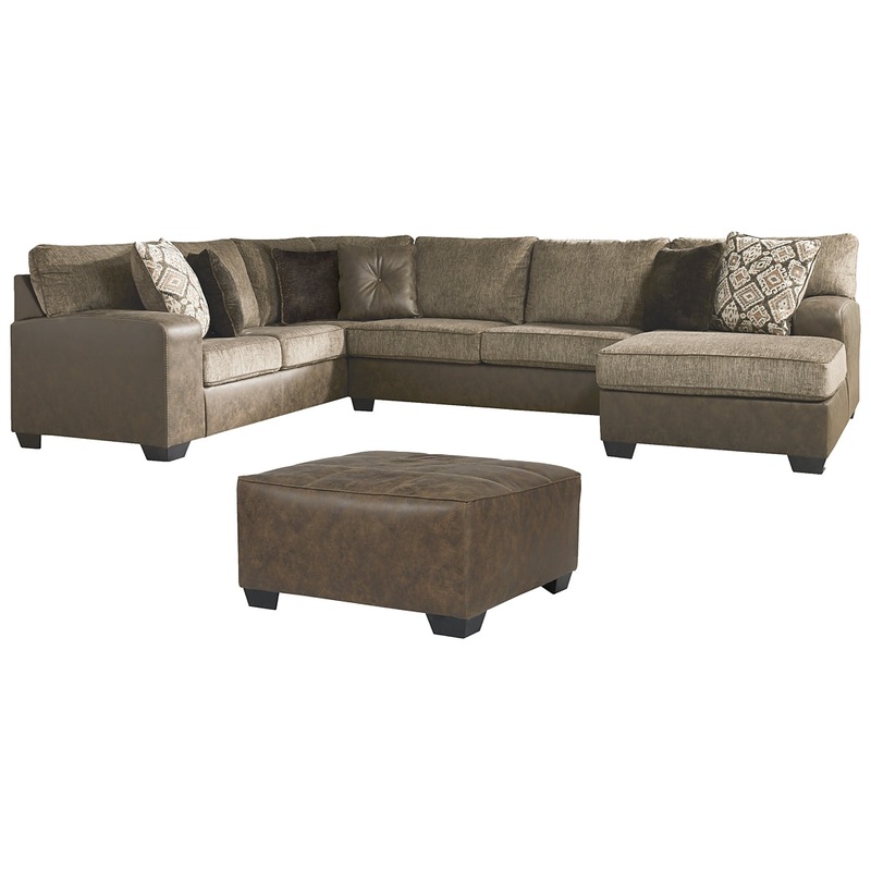 Abalone 3-Piece Sectional with Ottoman