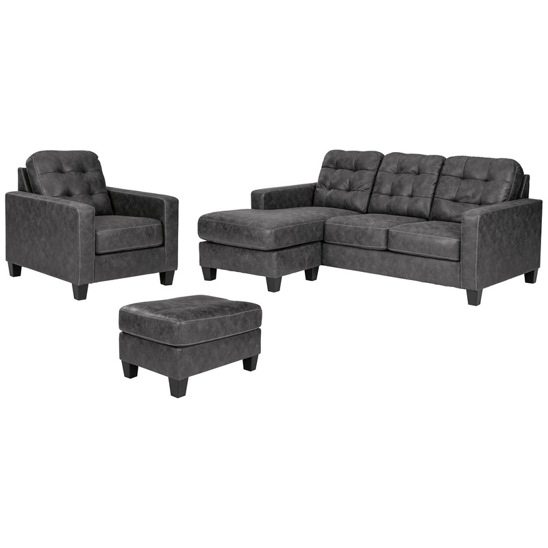 Venaldi Sofa Chaise, Chair, and Ottoman