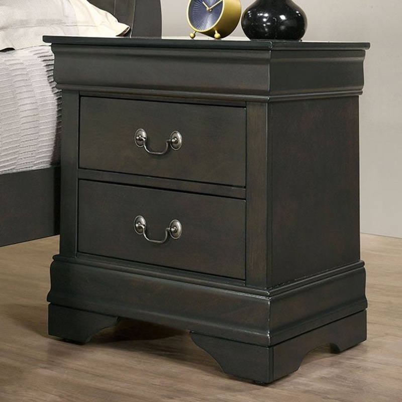 LOUIS PHILIPPE NIGHT STAND By FURNITURE OF AMERICA CM7966GY-N