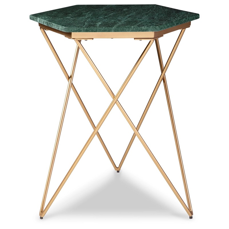 Engelton – Accent Table – Green / Gold