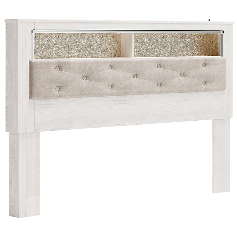 Altyra King Upholstered Panel Bookcase Headboard